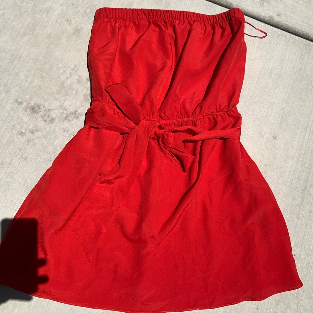 Express red strapless mini dress